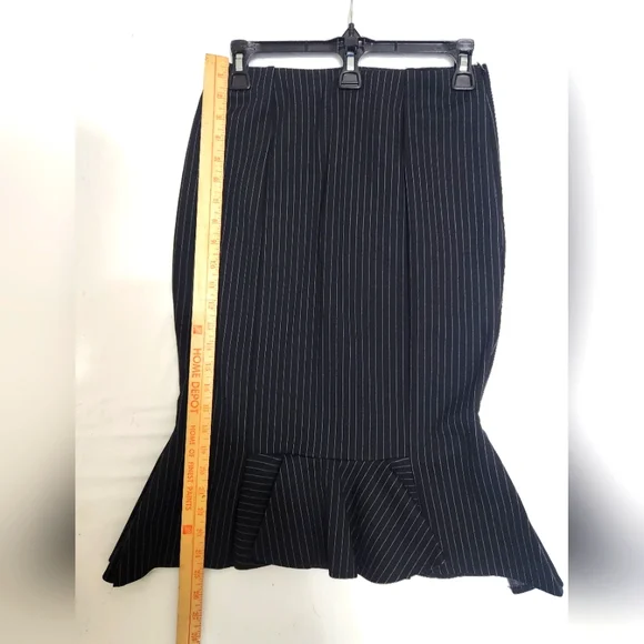 Express High Waisted Pinstripe Peplum Pencil Skirt - Picture 6 of 7